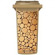 Stack Of Chopped Wood Logs Wheelie Bin Sticker Panel